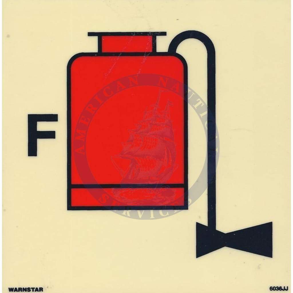 Marine Fire Sign, IMO Fire Control Symbol: Portable Foam Applicator