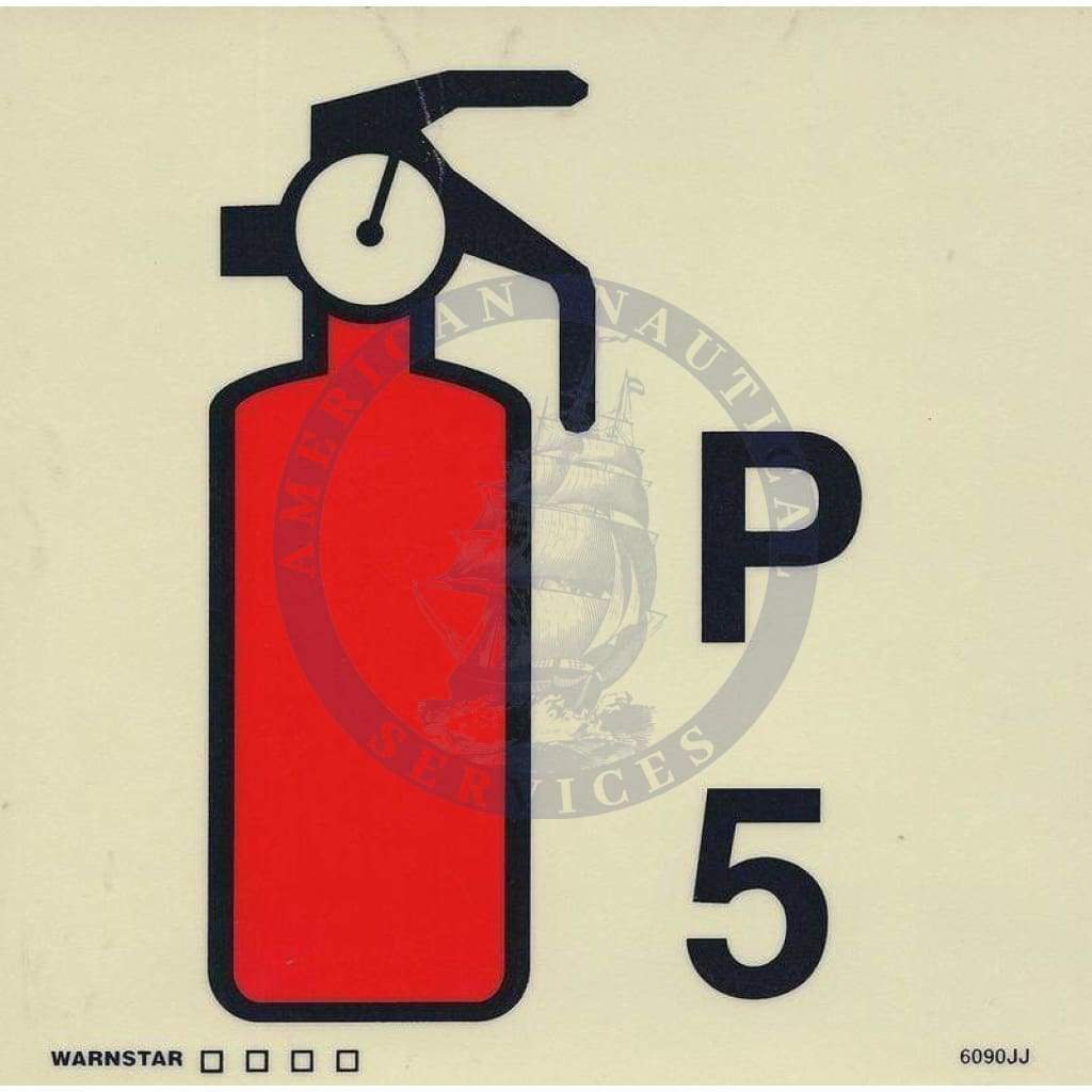 Marine Fire Sign, IMO Fire Control Symbol: Powder Fire Extinguisher (5)