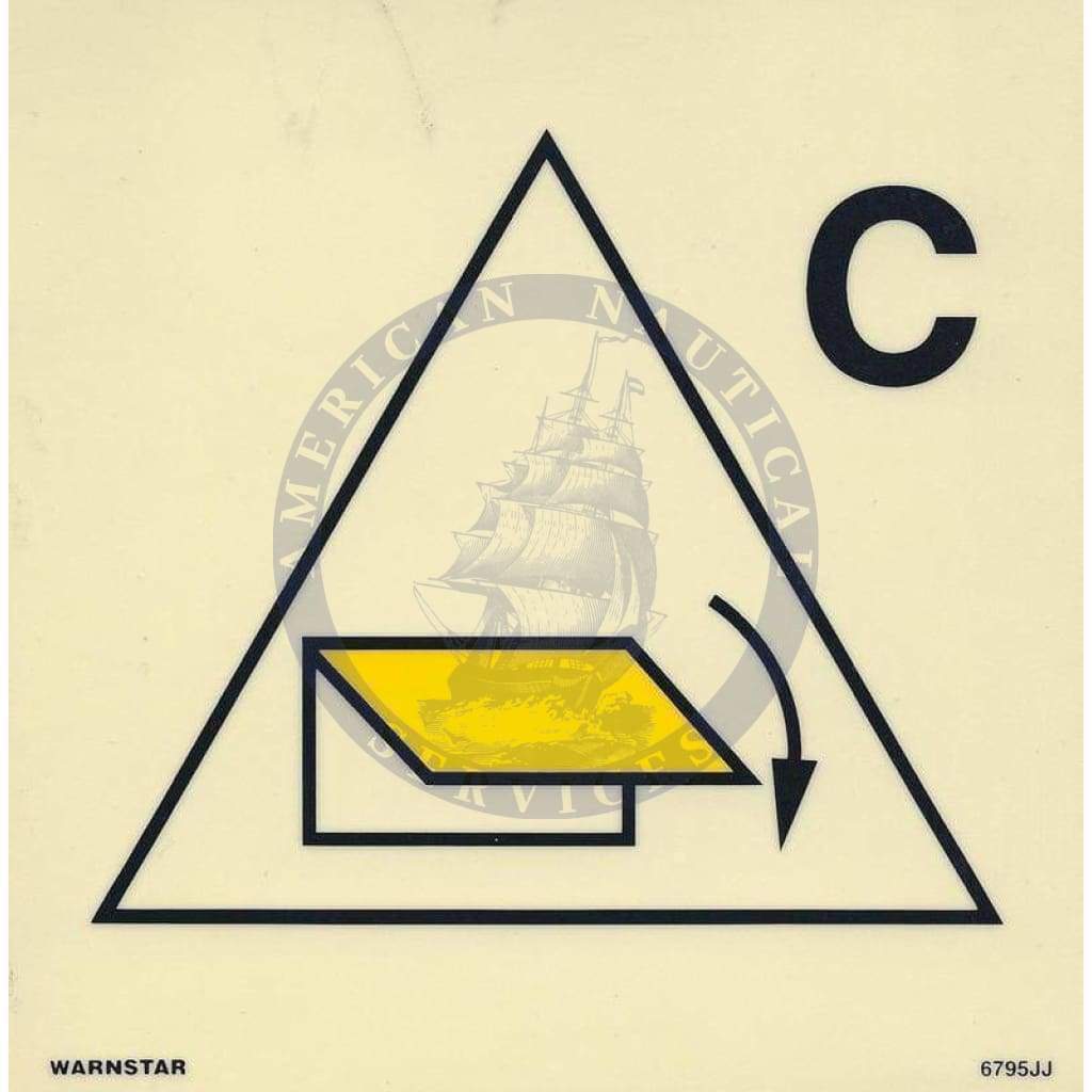 Marine Fire Sign, IMO Fire Control Symbol: Remote Control for Closing Devices for Cargo Spaces