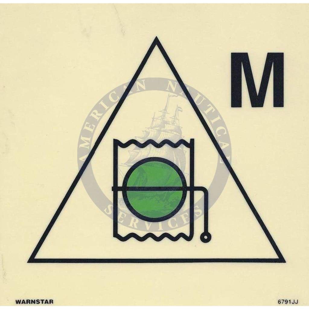 Marine Fire Sign, IMO Fire Control Symbol: Remote Control for Fire Dampers for Machinery Spaces