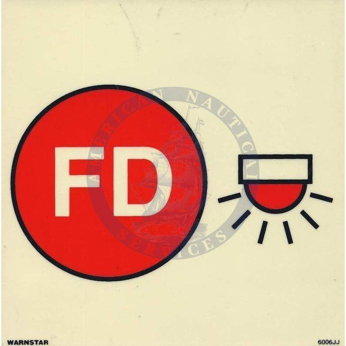 Marine Fire Sign, IMO Fire Control Symbol: Space Protected By Automatic Fire Alarm