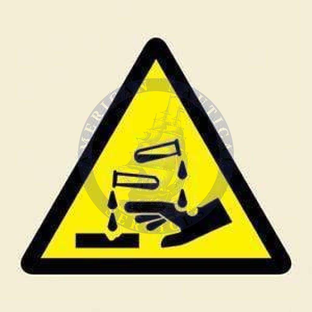 Marine Hazard Sign: Acid / Corrosive Symbol
