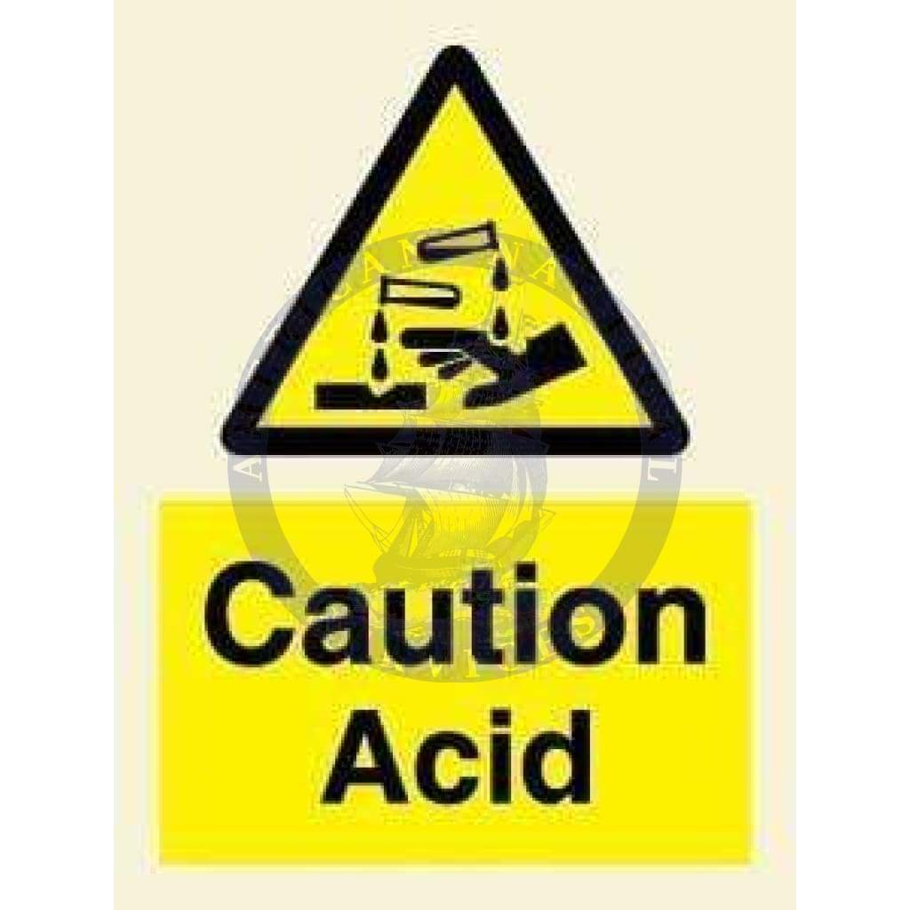 Marine Hazard Sign: Caution Acid