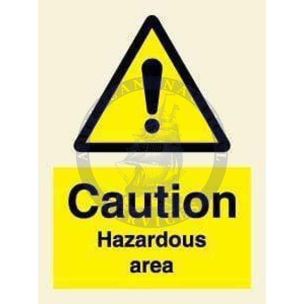 Marine Hazard Sign: Caution Hazardous Area