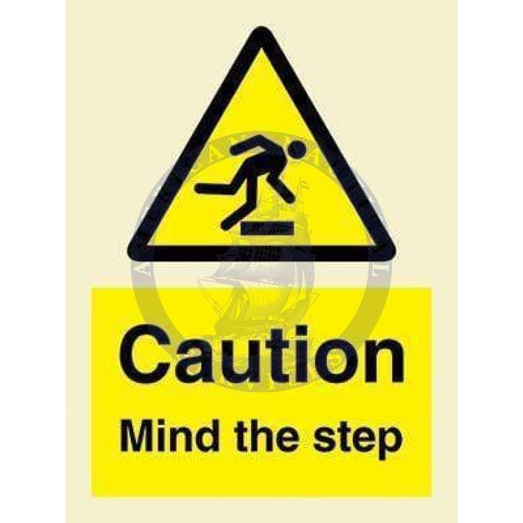 Marine Hazard Sign: Caution Mind the Step