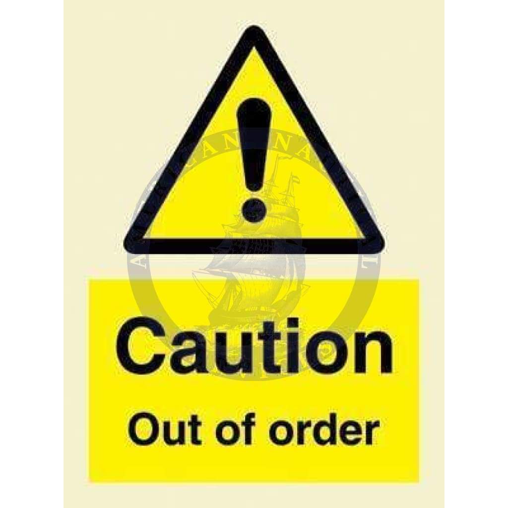 Marine Hazard Sign: Caution Out of Order
