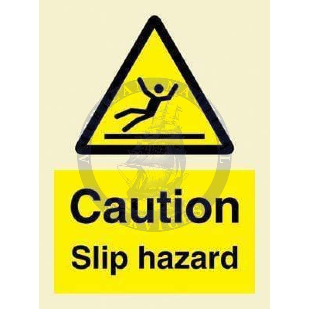 Marine Hazard Sign: Caution Slip Hazard