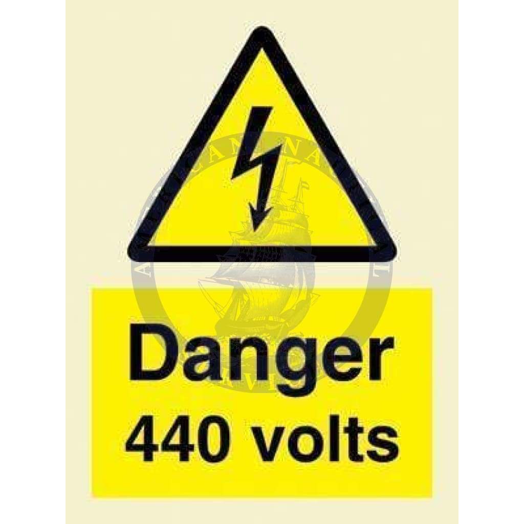 Marine Hazard Sign: Danger 440 Volts