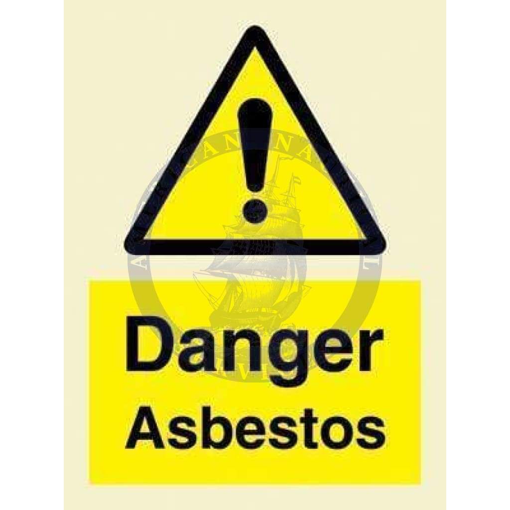 Marine Hazard Sign: Danger Asbestos