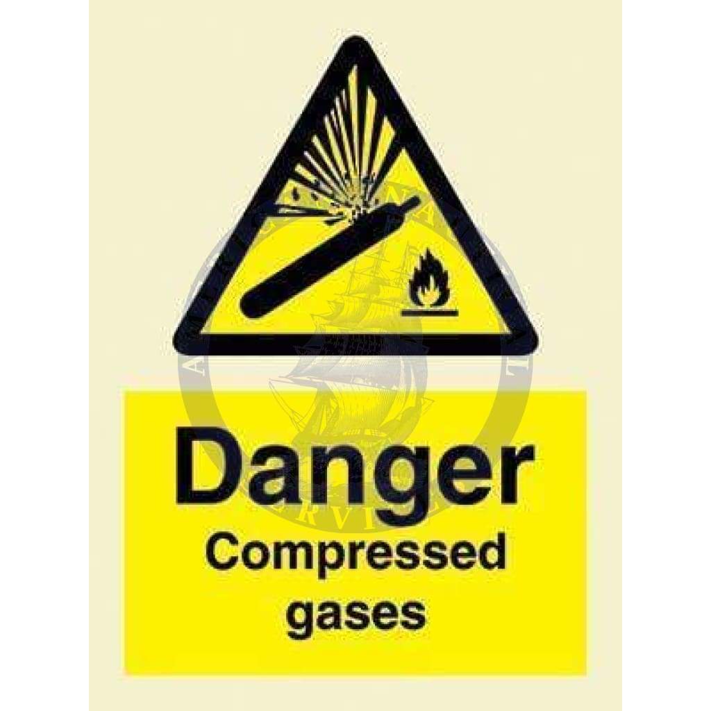 Marine Hazard Sign: Danger Compressed Gases