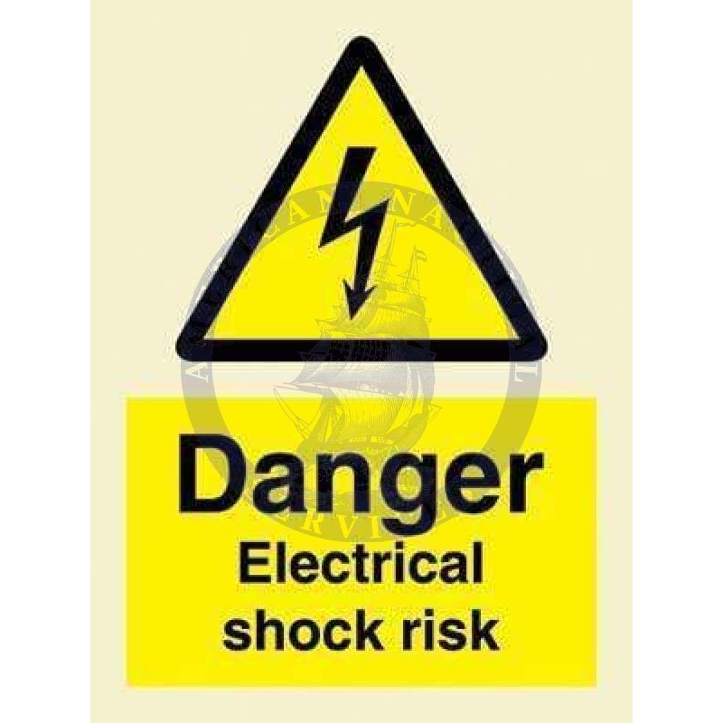 Marine Hazard Sign: Danger Electric Shock Risk