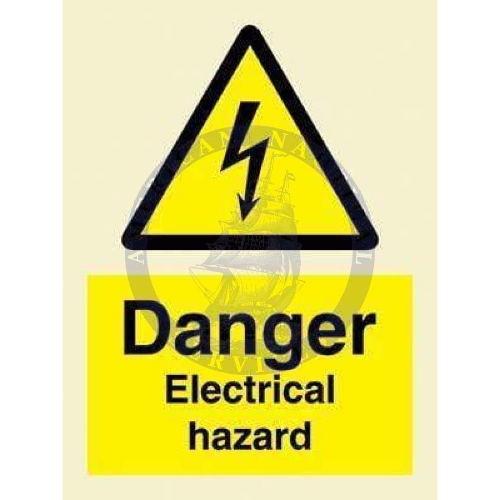 Marine Hazard Sign: Danger Electrical Hazard