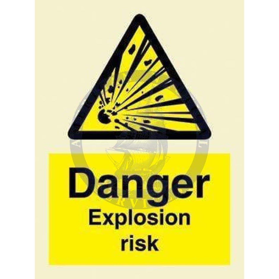 Marine Hazard Sign: Danger Explosion Risk - Amnautical
