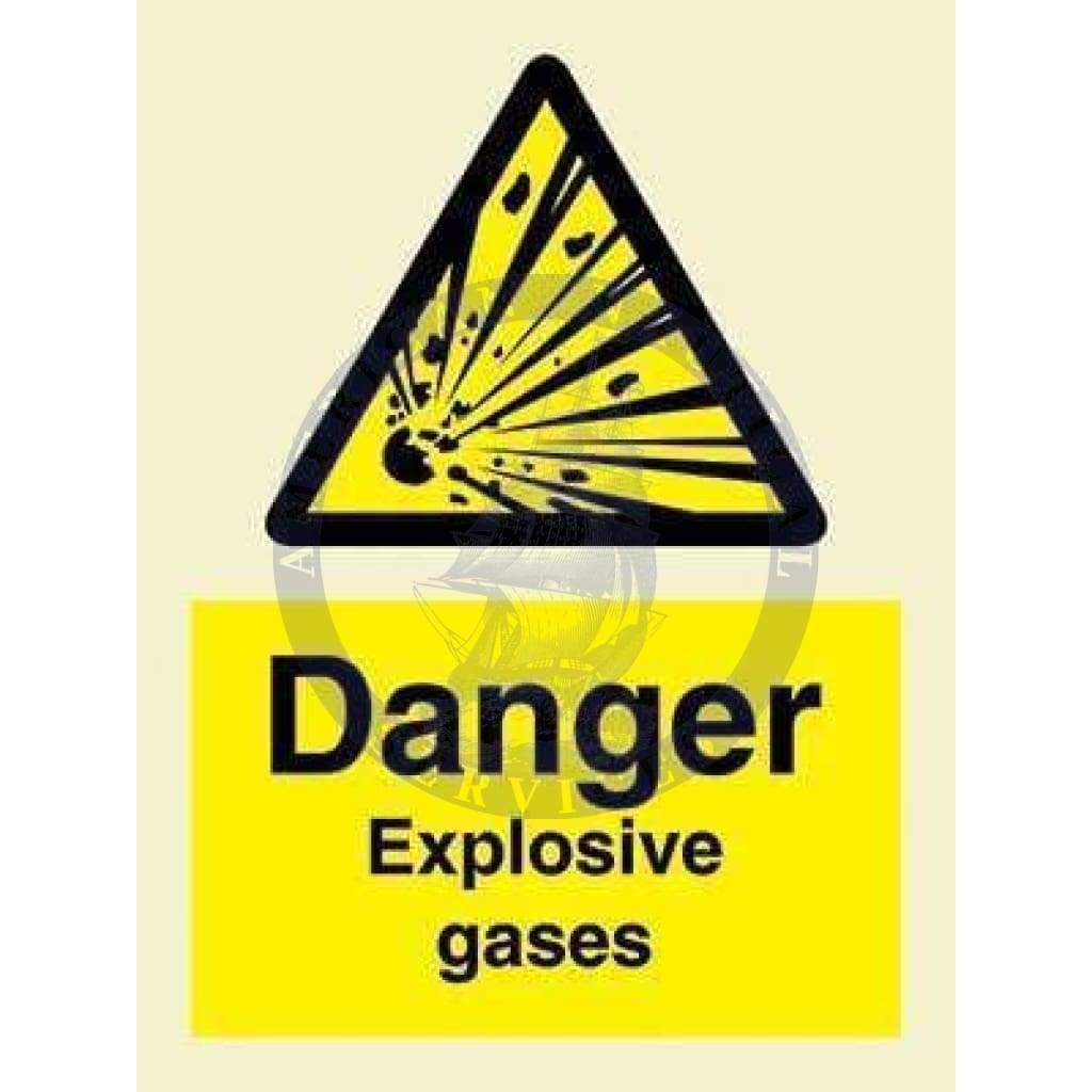 Marine Hazard Sign: Danger Explosive Gases