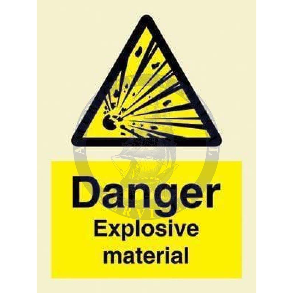 Marine Hazard Sign: Danger Explosive Material