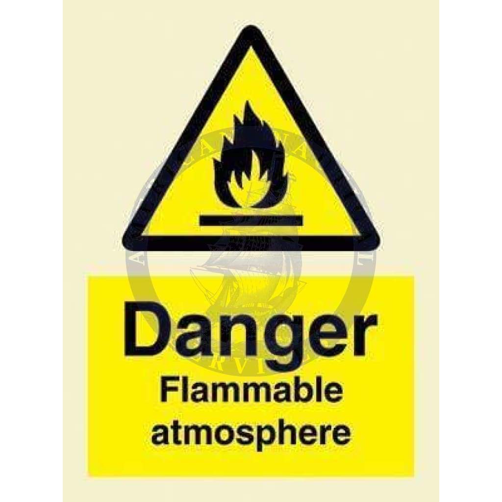 Marine Hazard Sign: Danger Flammable Atmosphere