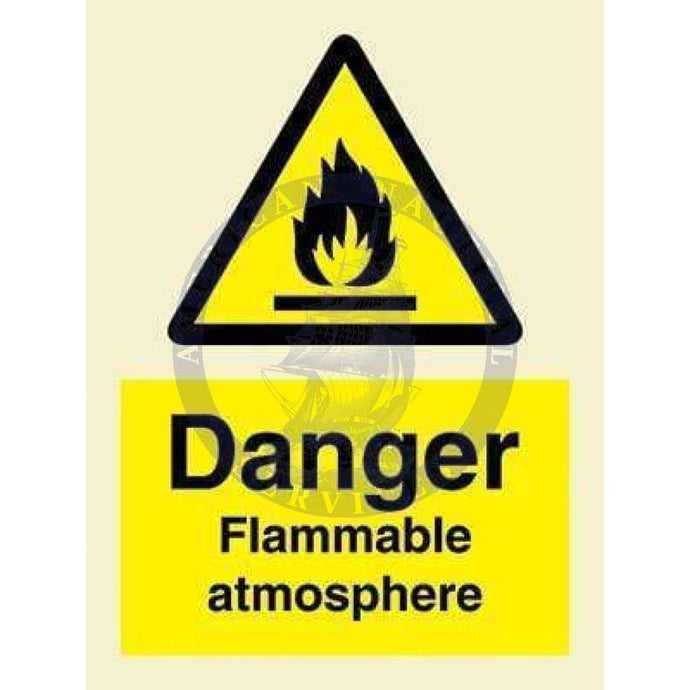 Marine Hazard Sign: Danger Flammable Atmosphere