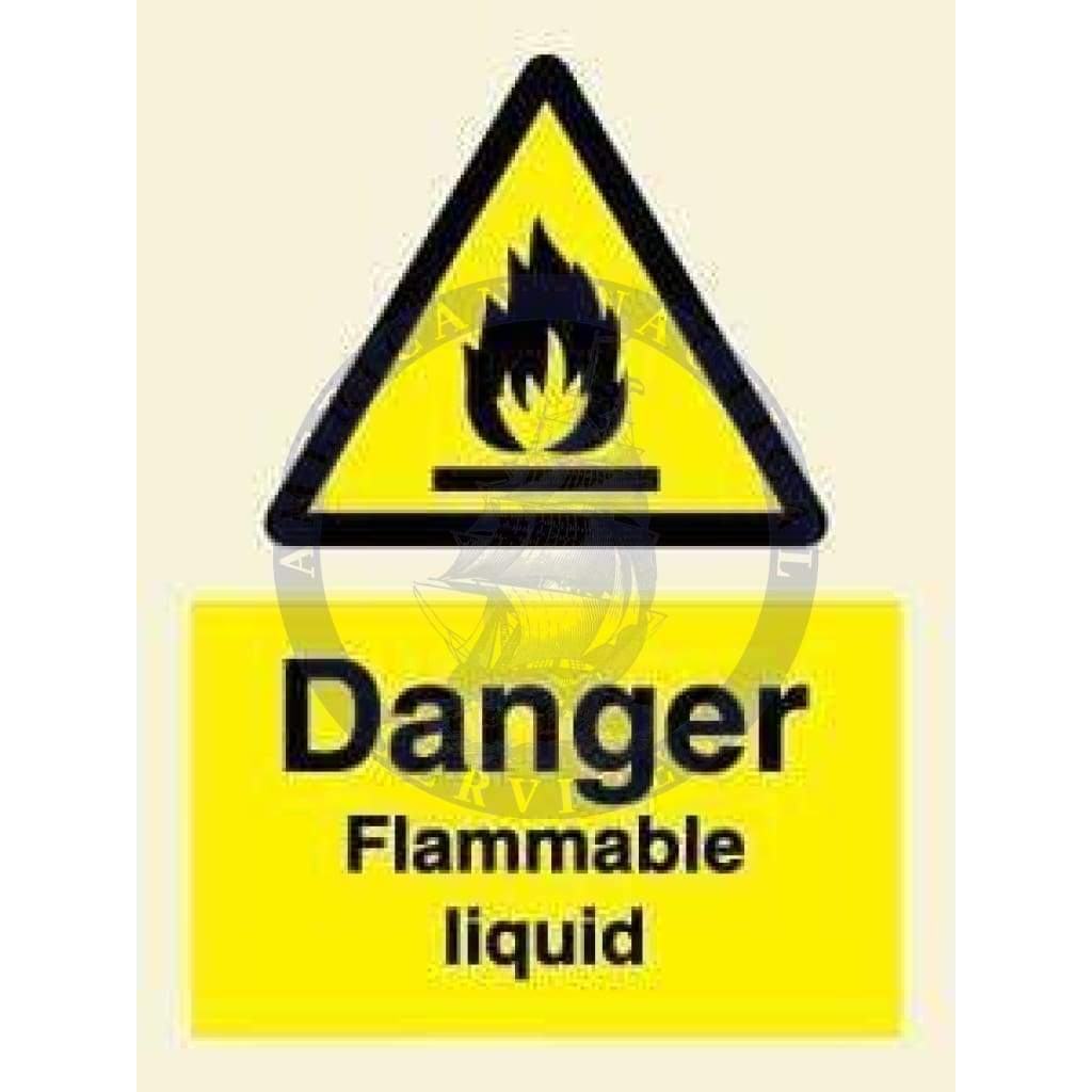 Marine Hazard Sign: Danger Flammable Liquid