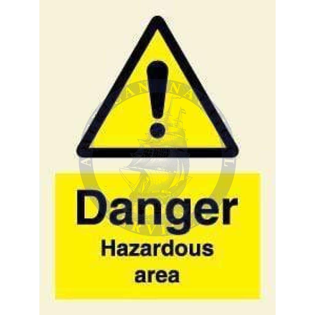 Marine Hazard Sign: Danger Hazardous Area