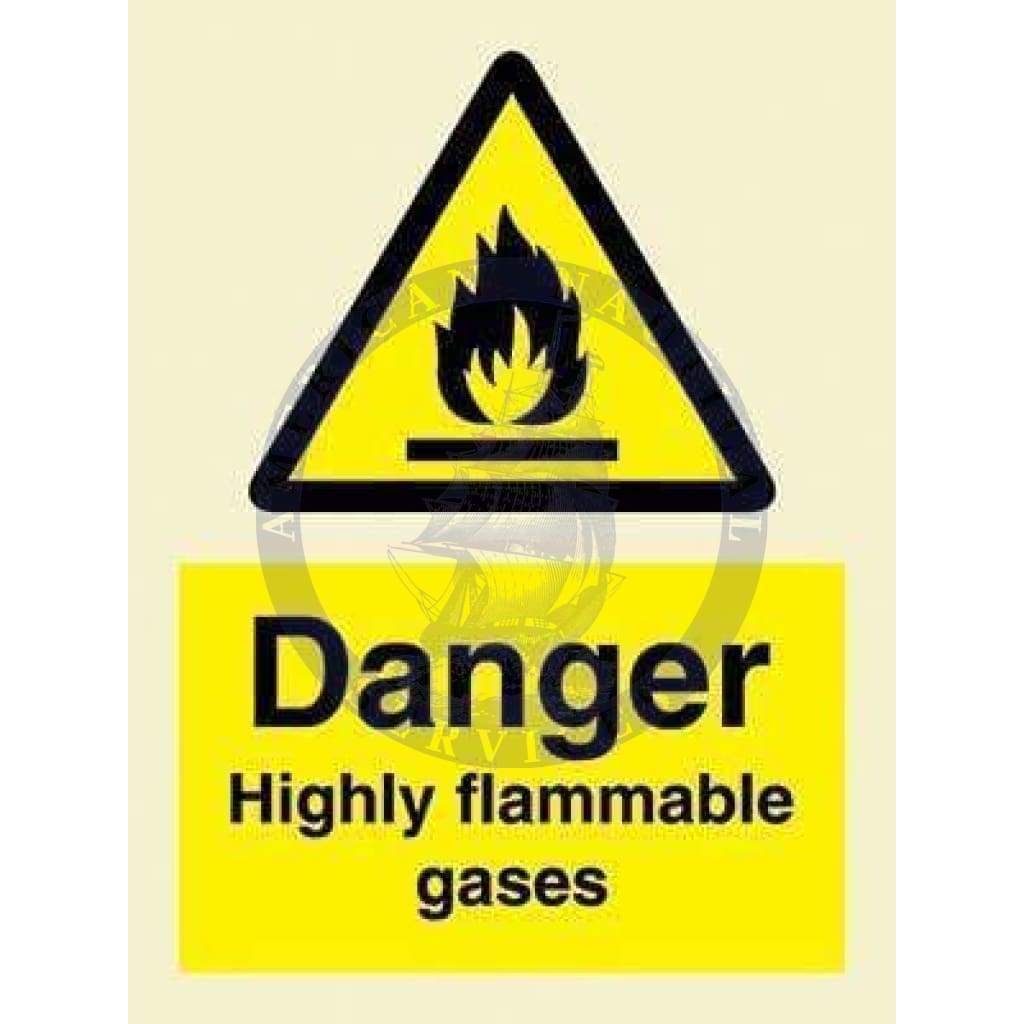 Marine Hazard Sign: Danger Highly Flammable Gases