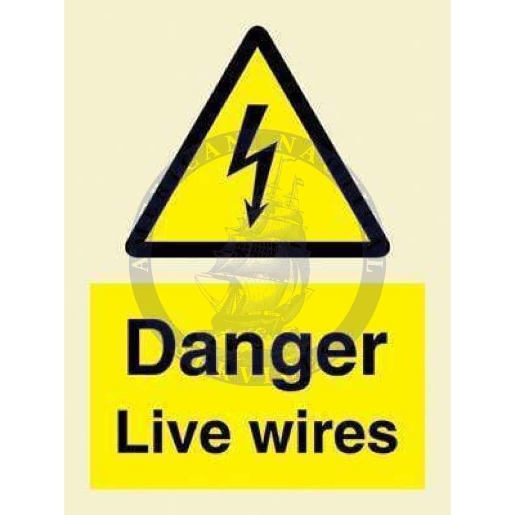 Marine Hazard Sign: Danger Live Wires