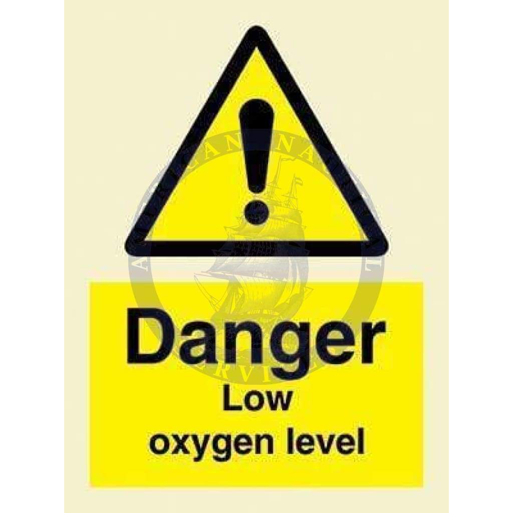 Marine Hazard Sign: Danger Low Oxygen Level