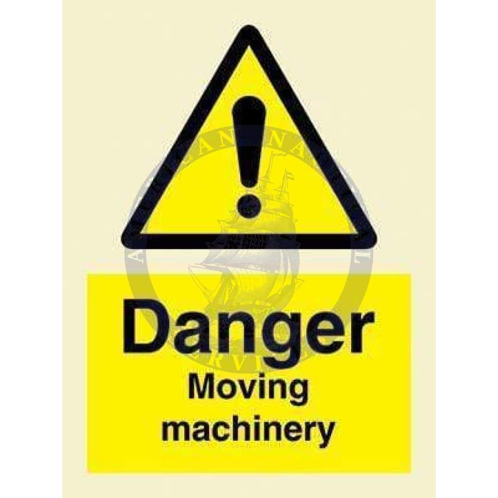 Marine Hazard Sign: Danger Moving Machinery