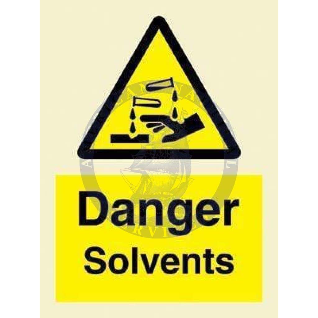 Marine Hazard Sign: Danger Solvents