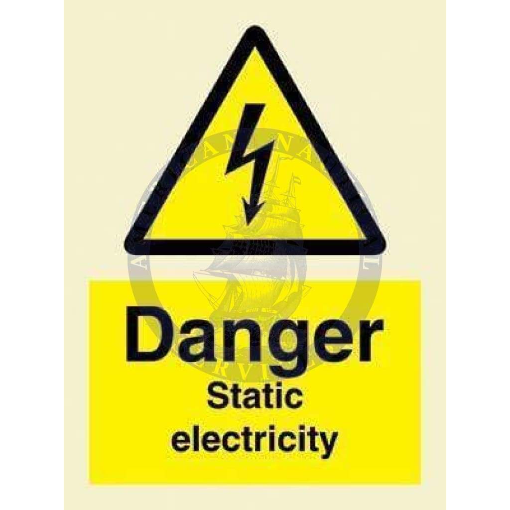 Marine Hazard Sign: Danger Static Electricity