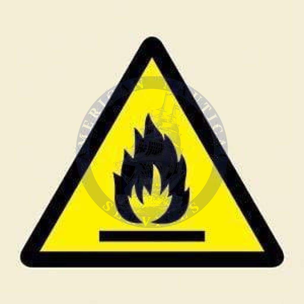 Marine Hazard Sign: Flammable Symbol