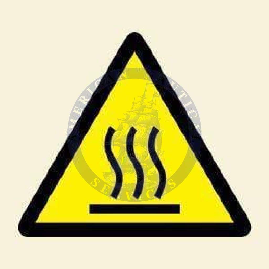 Marine Hazard Sign: Hot Surface Symbol