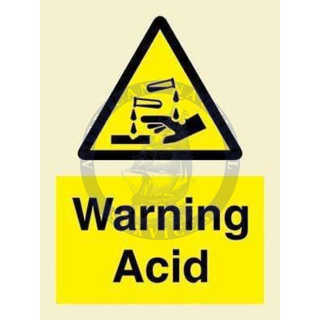 Marine Hazard Sign: Warning Acid