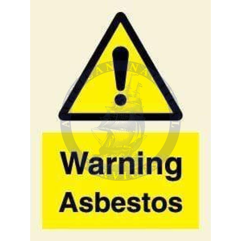 Marine Hazard Sign: Warning Asbestos