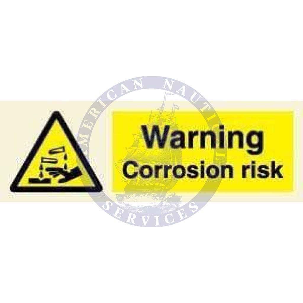 Marine Hazard Sign: Warning Corrosion Risk