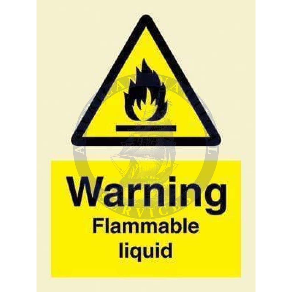 Marine Hazard Sign: Warning Flammable Liquid