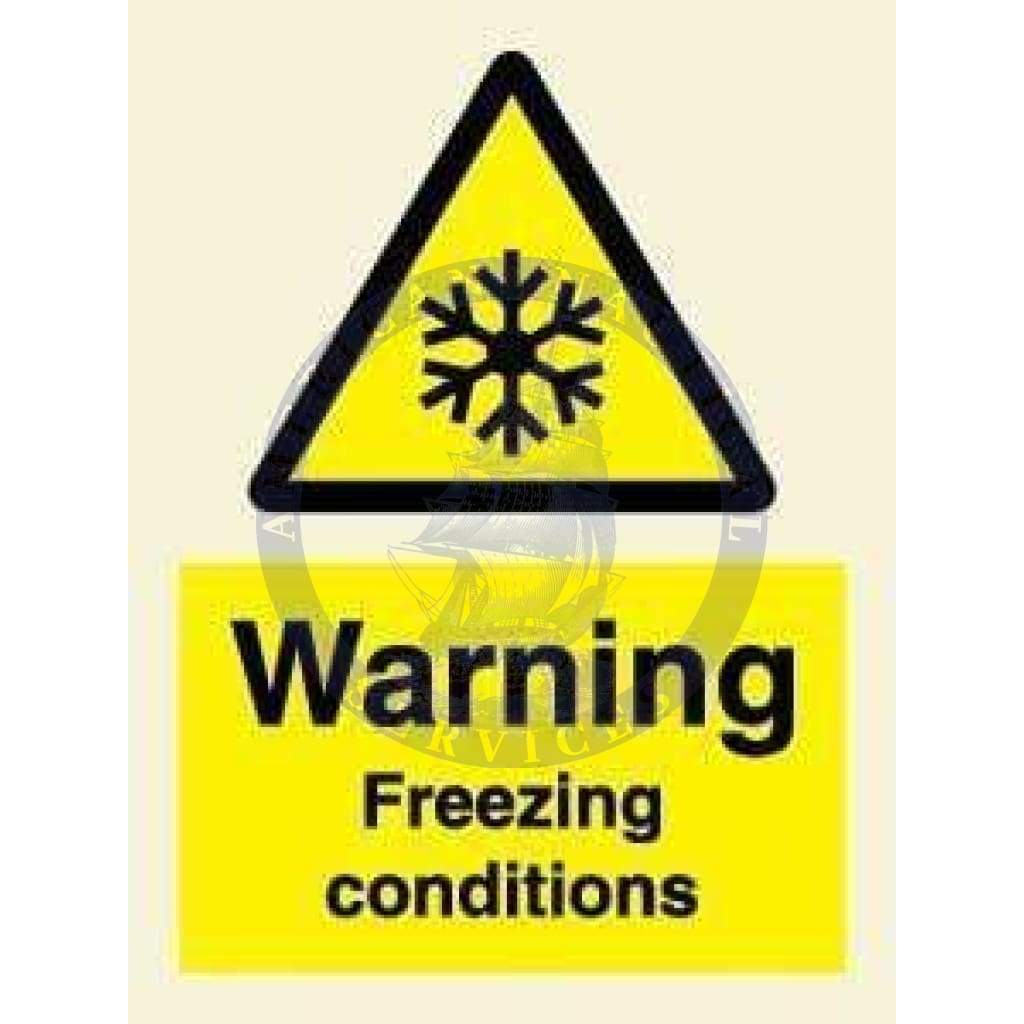 Marine Hazard Sign: Warning Freezing Conditions