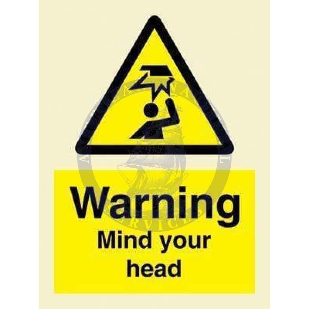 Marine Hazard Sign: Warning Mind Your Head