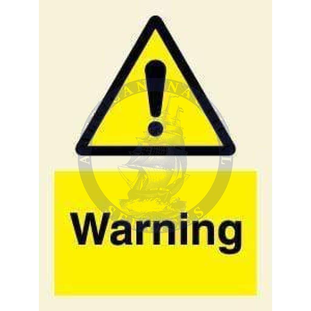 Marine Hazard Sign: Warning + Symbol