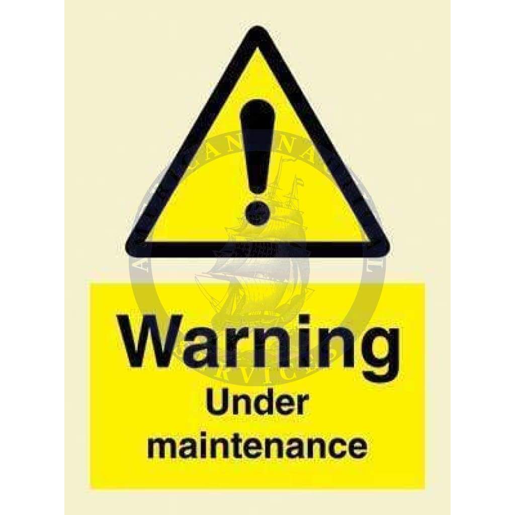 Marine Hazard Sign: Warning Under Maintenance