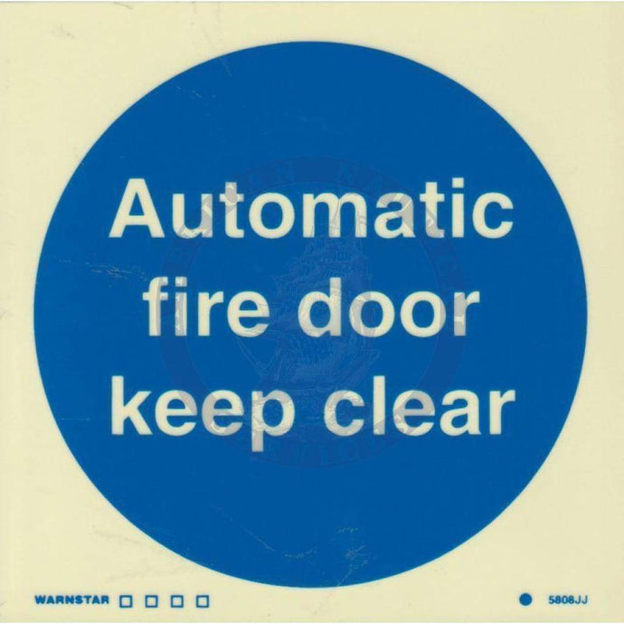 Marine Mandatory Sign: Automatic Fire Door Keep Clear
