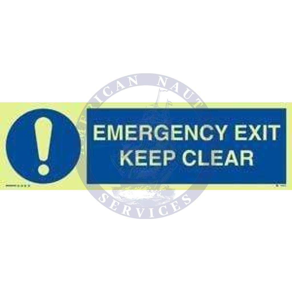 Marine Mandatory Sign: Emergency Exit, Keep Clear