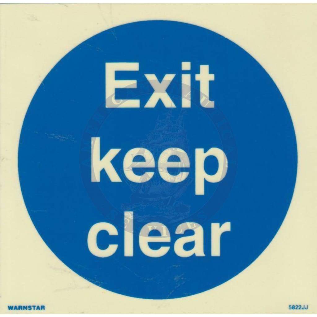 Marine Mandatory Sign: Exit Keep Clear