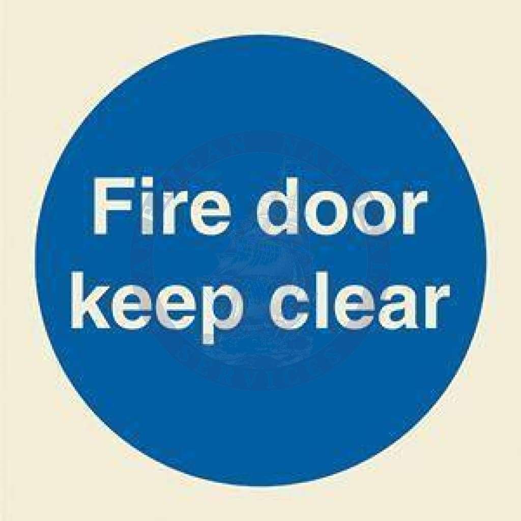 Marine Mandatory Sign: Fire Door Keep Clear