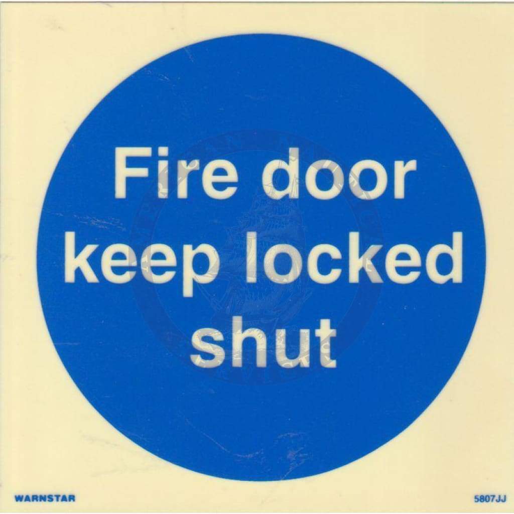 Marine Mandatory Sign: Fire Door Keep Locked Shut