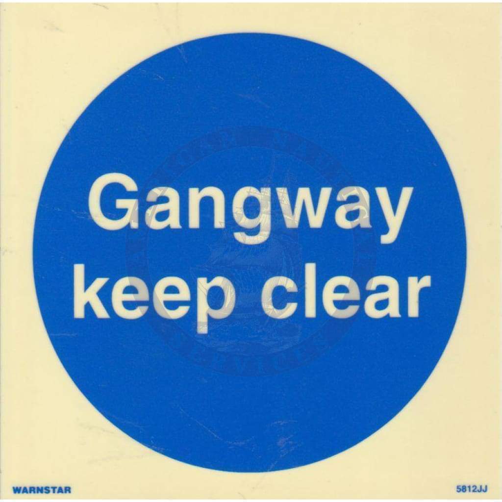 Marine Mandatory Sign: Gangway Keep Clear