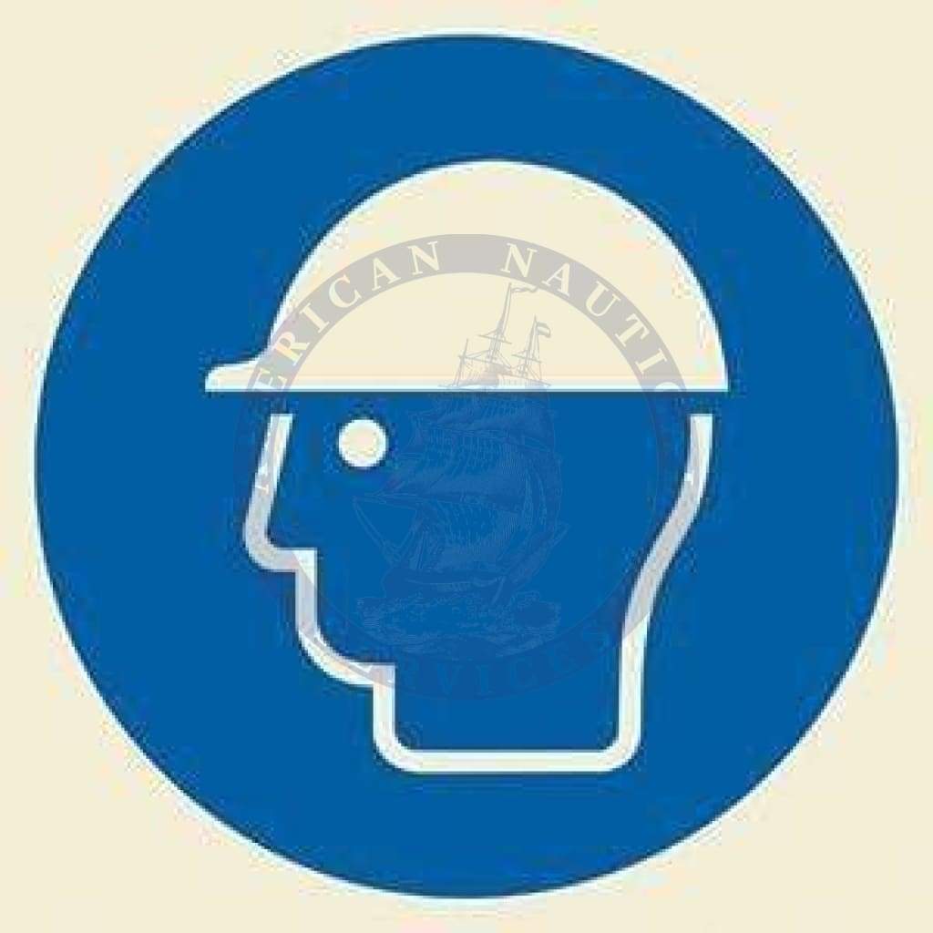Marine Mandatory Sign: Hard Hat Symbol