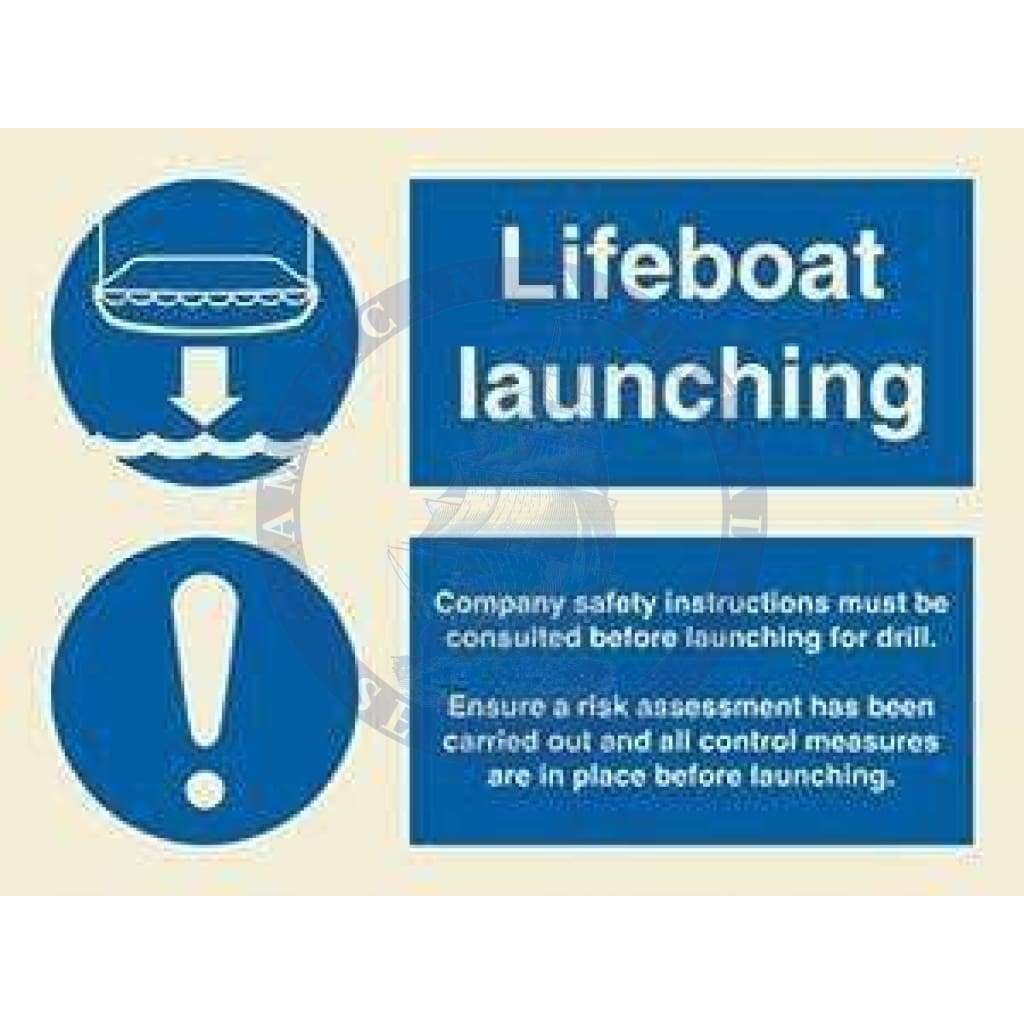Marine Mandatory Sign: Lifeboat Launching + Procedure