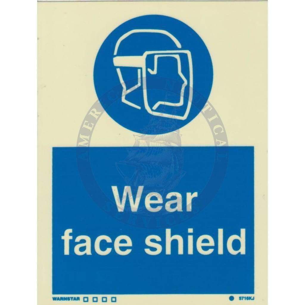 Marine Mandatory Sign: Wear Face Shield + Symbol