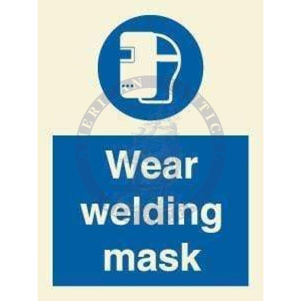 Marine Mandatory Sign: Wear Welding Mask
