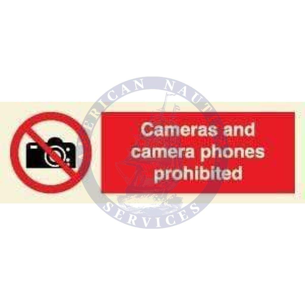 Marine Prohibition Sign: Cameras and Camera Phones Prohibited